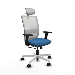 PIQUERAS Y CRESPO Silla de oficina Haches Azul claro y Blanco