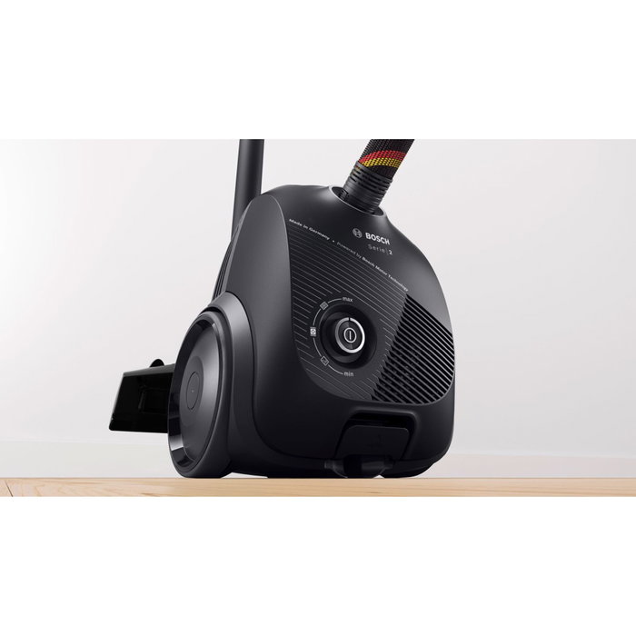 Bosch BGDS2CHAMP Serie 2 Aspiradora de Tambor con Bolsa, 600 W, 3,5 L, Negro