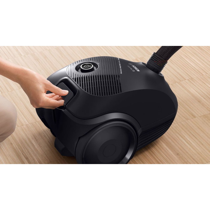 Bosch BGDS2CHAMP Serie 2 Aspiradora de Tambor con Bolsa, 600 W, 3,5 L, Negro