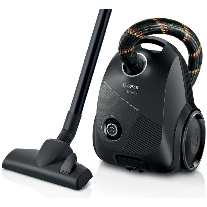 Bosch BGDS2CHAMP Serie 2 Aspiradora de Tambor con Bolsa, 600 W, 3,5 L, Negro
