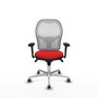 PIQUERAS Y CRESPO Silla de oficina Jorquera Rojo/Blanco con mecanismo Sincro y Brazos 3D