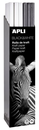 Papel De Regalo Rollo Apli 1X3 M (Caja De 30) Black&White Papel De Regalo Rollo Apli 1X3 M (Caja De 30) Black&White
