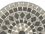IBERGARDEN Set Mesa Mosaico Gris y 2 Sillas Forja Negra Metal Cerámica 100x30x65 cm