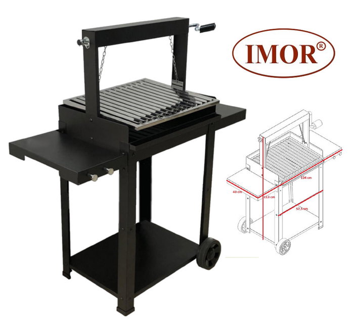 IMOR Barbacoa Modelo Montevideo 40 x 57,5 con ruedas con dimensiones de 40 x 57,5 cm de modelo Montevideo con ruedas= IMOR Barbacoa Modelo Montevideo 40 x 57,5 con ruedas con dimensiones de 40 x 57,5 cm de modelo Montevideo con ruedas=