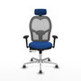 PIQUERAS Y CRESPO Silla de oficina Jorquera con mecanismo Sincro/Traslack Azul y Gris