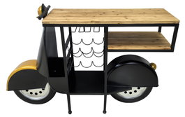 DKD Home Decor Botellero Negro Dorado Hierro Abeto 134 x 36 x 92 cm