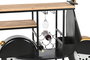 DKD Home Decor Botellero Negro Dorado Hierro Abeto 134 x 36 x 92 cm