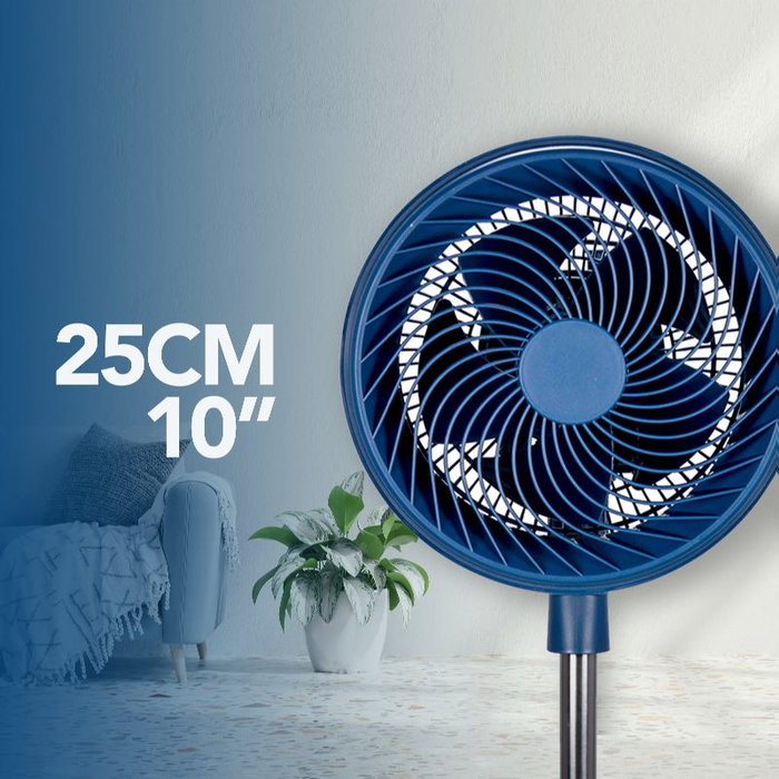 Daewoo Ventilador de Sobremesa High Speed 25 cm (10") 80W Base Redonda Azul
