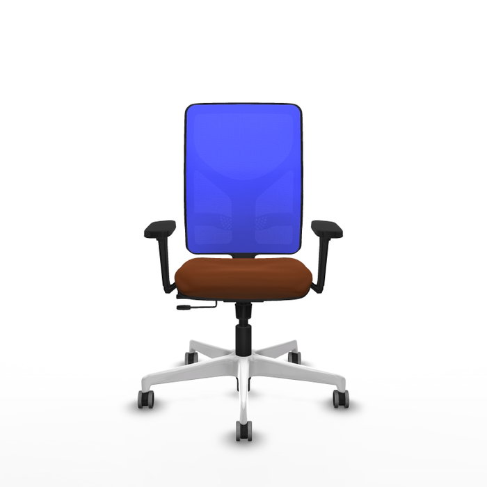PIQUERAS Y CRESPO Silla de oficina Motilla con mecanismo Sincro/Traslack, Marrón y Azul