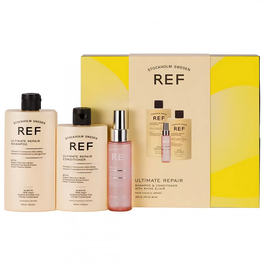 Gift Box Set Ref Stockholm: Ultimate Repair, Sulfates-Free, Hair Shampoo, Repairing & Strengthening, 285 ml + Ultimate Repair, Sulfates-Free, Hair Conditioner, For Hydrate/Detangle & Shine, 245 ml + Shine Elixir, Hair Serum, Softening, 80 ml