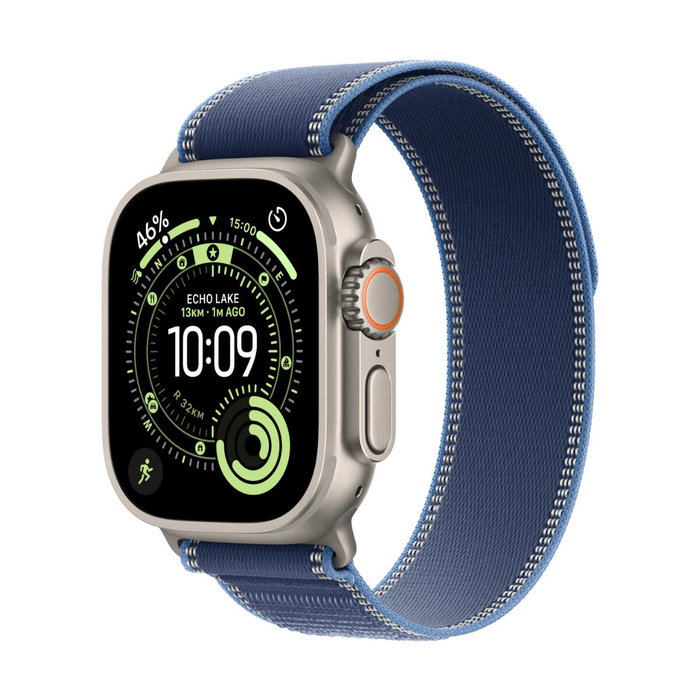 Apple Watch Ultra 3 49 mm - Titanio Natural - Correa Trail Loop Azul S/M - GPS + Cellular