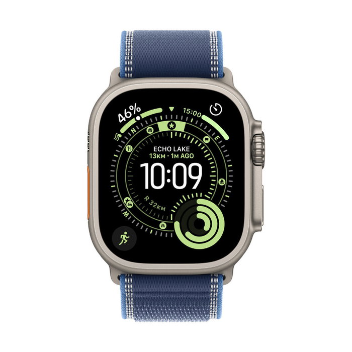 Apple Watch Ultra 3 49 mm - Titanio Natural - Correa Trail Loop Azul S/M - GPS + Cellular