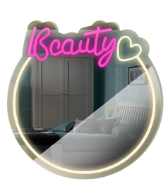 DKD Home Decor Espejo LED Beauty Multicolor 40x40 cm