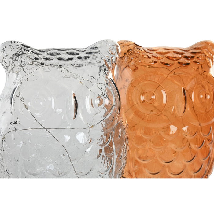 DKD Home Decor Decoración Luminosa de Cristal Búho Surtido de 2 Unidades DKD Home Decor Decoración Luminosa de Cristal Búho Surtido de 2 Unidades