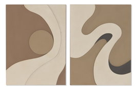 DKD Home Decor Cuadro MDF Relieve Ondas Surtido de 2 Piezas