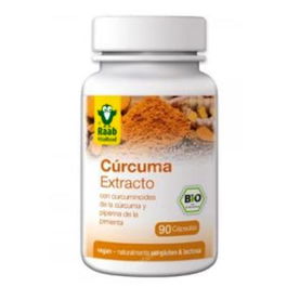 RAAB VITALFOOD Extracto de Cúrcuma Bio SG Vegano 90 Cápsulas con Piperina