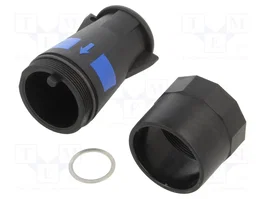 HARTING Carcasa para conectores redondos recto IP69K para conducto azul