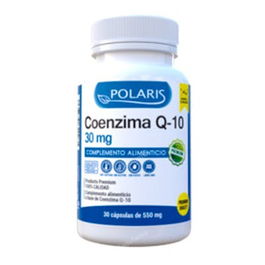 POLARIS Coenzima Q10 30Mg. 30Cap. Suplemento para el Sistema Cardiovascular Sin Gluten Sin Lactosa