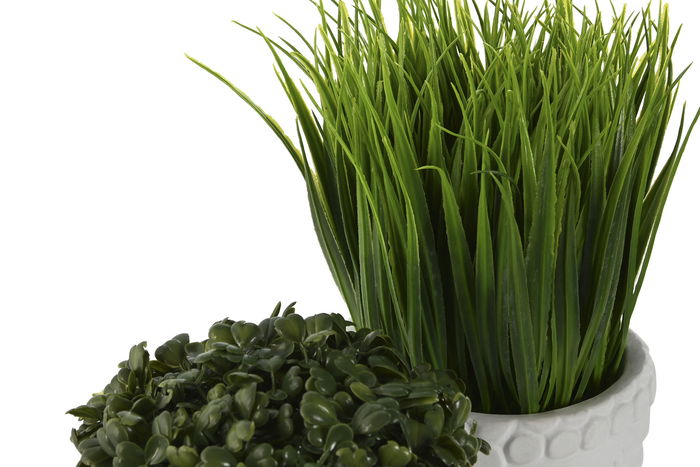 DKD Home Decor Planta Oriental Blanco Verde 12 x 21.5 x 12 cm (6 Unidades)