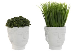 DKD Home Decor Planta Cemento PE Surtido de 2 Colores