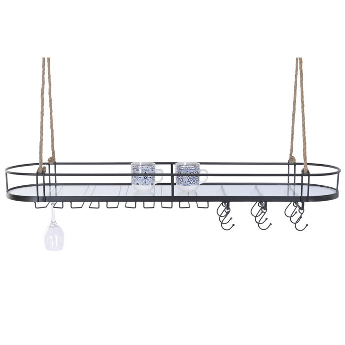 DKD Home Decor Botellero de Metal Negro 119x29x15 cm