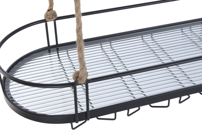 DKD Home Decor Botellero Loft Negro Metal, 119 x 29 x 15 cm (Ancho x Largo x Alto)