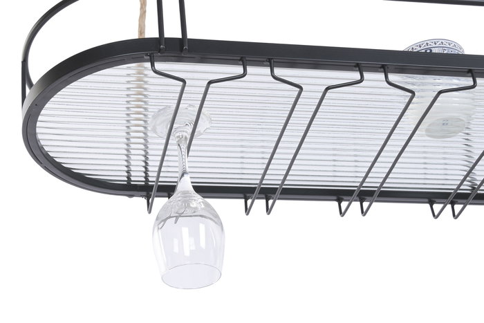 DKD Home Decor Botellero Loft Negro Metal, 119 x 29 x 15 cm (Ancho x Largo x Alto)