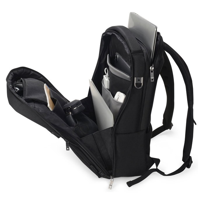 Dicota Mochila SEVEN 14-16" Negro, 16 Pulgadas, 24 Litros, Reciclada, con Compartimento para Tableta y Múltiples Bolsillos - DICOTA GmbH