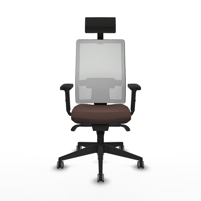 PIQUERAS Y CRESPO Silla de oficina Horna con mecanismo Sincro Marrón y Blanco PIQUERAS Y CRESPO Silla de oficina Horna con mecanismo Sincro Marrón y Blanco