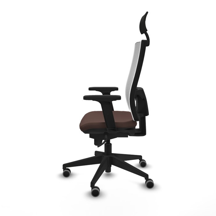 PIQUERAS Y CRESPO Silla de oficina Horna con mecanismo Sincro Marrón y Blanco PIQUERAS Y CRESPO Silla de oficina Horna con mecanismo Sincro Marrón y Blanco