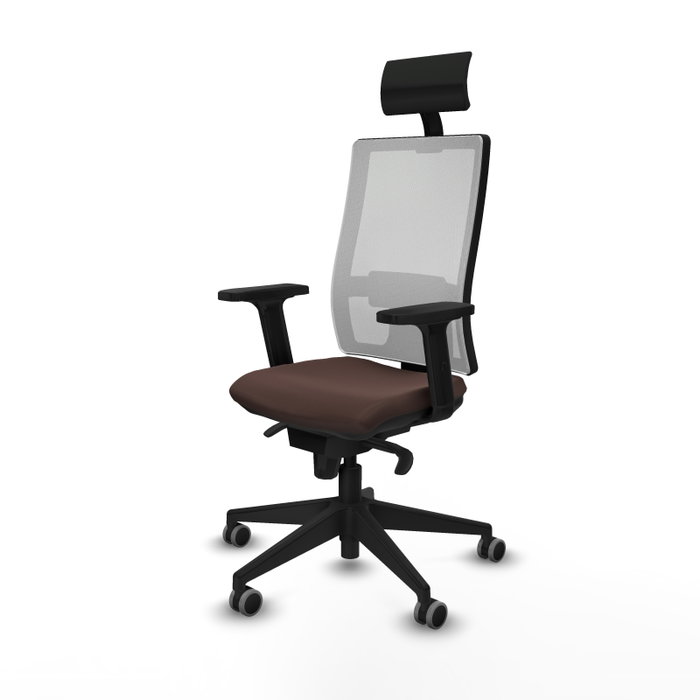 PIQUERAS Y CRESPO Silla de oficina Horna con mecanismo Sincro Marrón y Blanco PIQUERAS Y CRESPO Silla de oficina Horna con mecanismo Sincro Marrón y Blanco