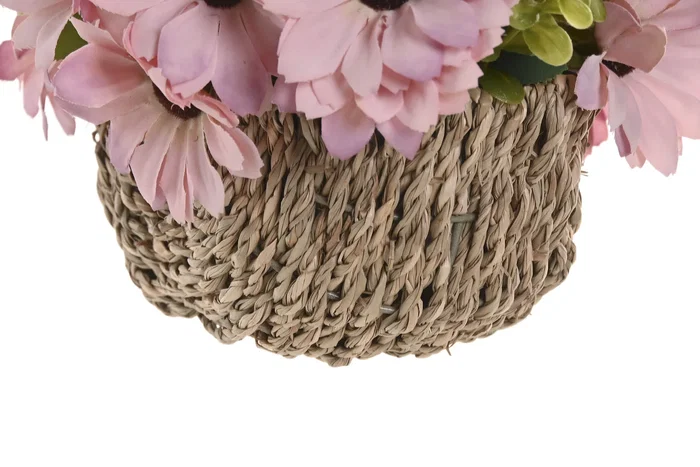 DKD Home Decor Cesta de Crisantemos en Poliéster y Fibra