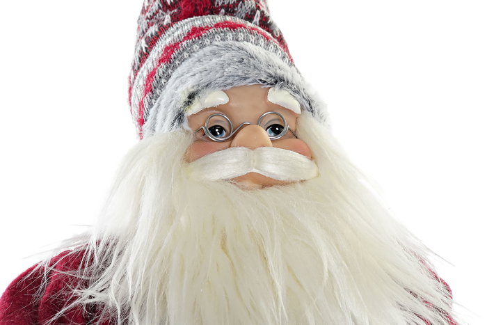 DKD Home Decor Figura de Papá Noel Rojo y Gris