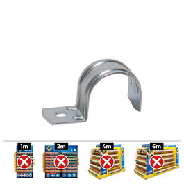 Celo Grapa Metálica 928f para Cable Tubular Ø28 x 28 mm, Caja 100 uds, Metalizado