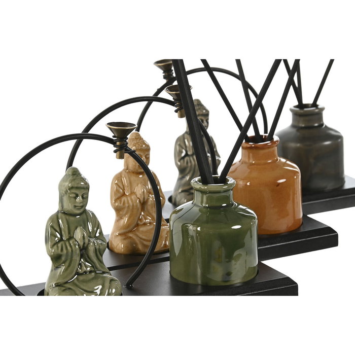 DKD Home Decor Decoración Mikado Buda Surtido de 3 Unidades en Gres y Metal DKD Home Decor Decoración Mikado Buda Surtido de 3 Unidades en Gres y Metal