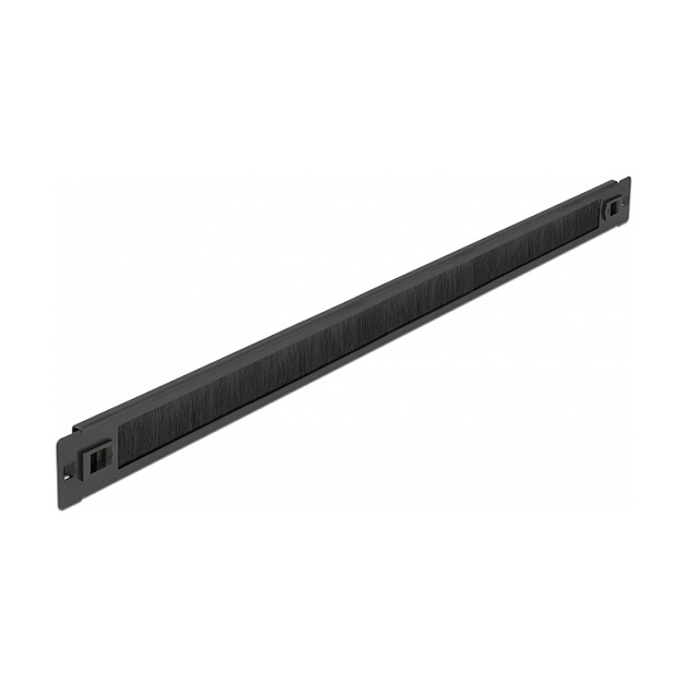 DeLOCK Panel pasacables con cepillo 1U 19 pulg. Negro