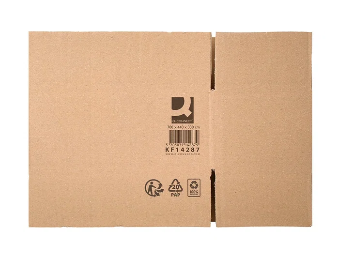 Q-connect Caja Embalar Americana Ultrarresistente Cartón Reciclado Canal Doble 7mm 700x440x330 mm
