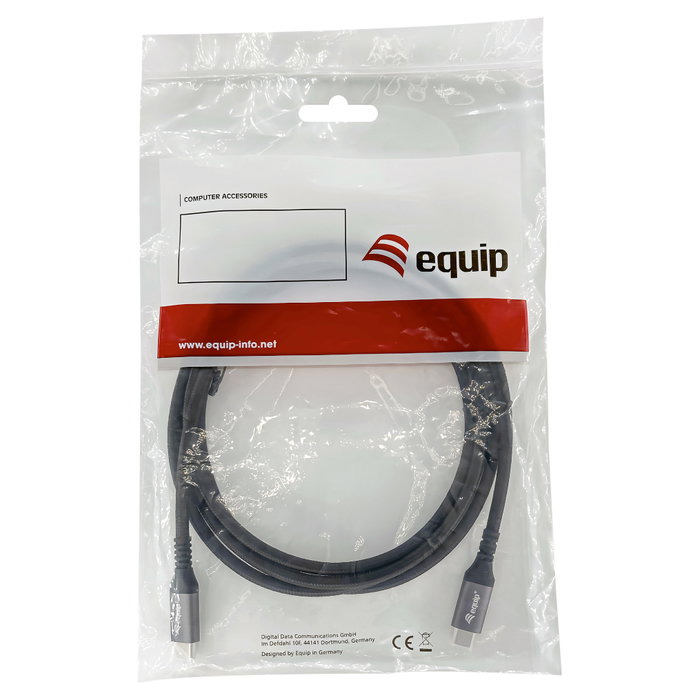 EQUIP Cable USB-C 4.0 (Gen 2x2) de 3 m USB-C Macho a USB-C Macho 20 Gbps PD 100W Negro - Ref 128384