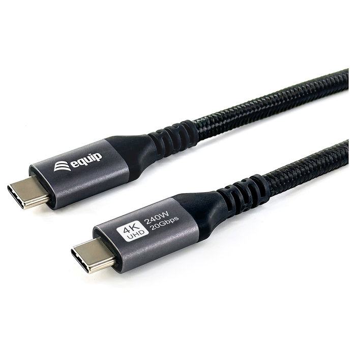 EQUIP Cable USB-C 4.0 (Gen 2x2) de 3 m USB-C Macho a USB-C Macho 20 Gbps PD 100W Negro - Ref 128384