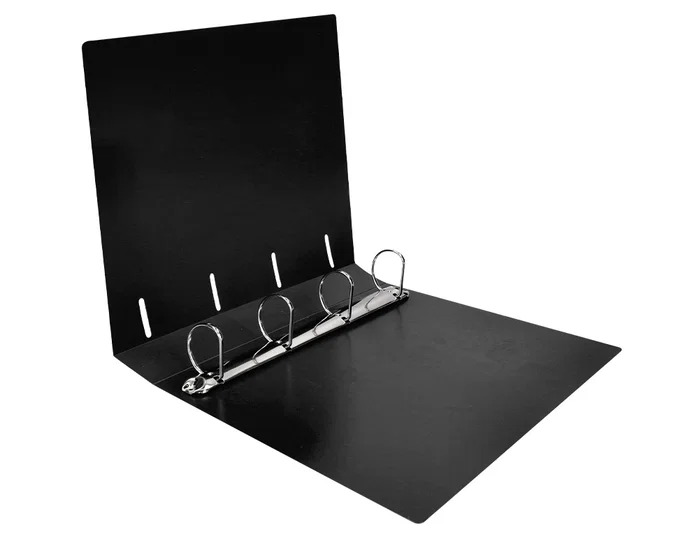 Liderpapel Carpeta de 4 anillas de 40 mm, DIN A4, Negro opaco