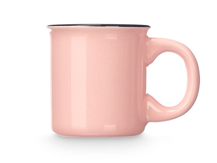 Vessia Set 6 Tazas Cafe Rosa Porcelana Soporte 100 ml Medidas 8 x 10 x 8 cm (Set de 6)