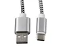 Q-connect Cable USB-C a USB-A en nailon blanco 1m