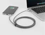 Q-connect Cable USB-C a USB-A en nailon blanco 1m