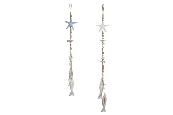 DKD Home Decor Decoración Colgante MDF y Cuerda, Pack de 2 Unidades DKD Home Decor Decoración Colgante MDF y Cuerda, Pack de 2 Unidades
