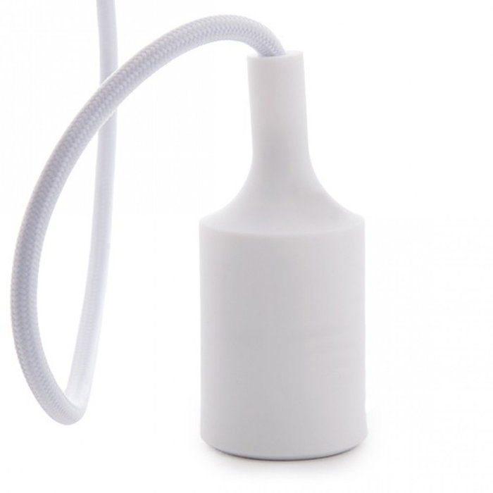 Portalámparas E27 Cable - Rosetón Blanco