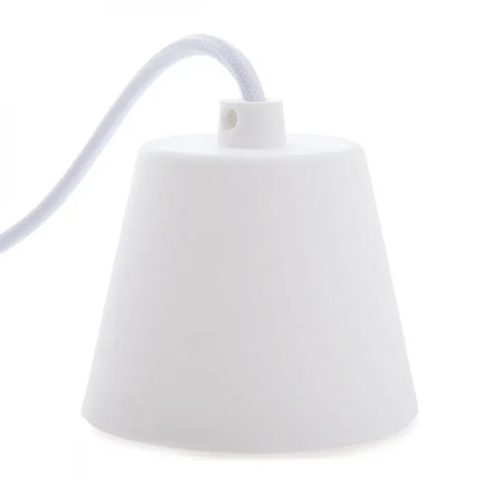 Portalámparas E27 con Cable de Tela y Rosetón Blanco - Cable Colgante para Lámpara Moderna