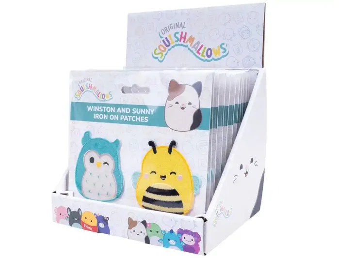 Wondee Set de 12 Parches para Planchar Squishmallow, Personajes Winston el Búho y Sunny la Abeja, Personalización de Ropa y Accesorios Wondee Set de 12 Parches para Planchar Squishmallow, Personajes Winston el Búho y Sunny la Abeja, Personalización de Ropa y Accesorios
