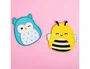 Wondee Set de 12 Parches para Planchar Squishmallow, Personajes Winston el Búho y Sunny la Abeja, Personalización de Ropa y Accesorios