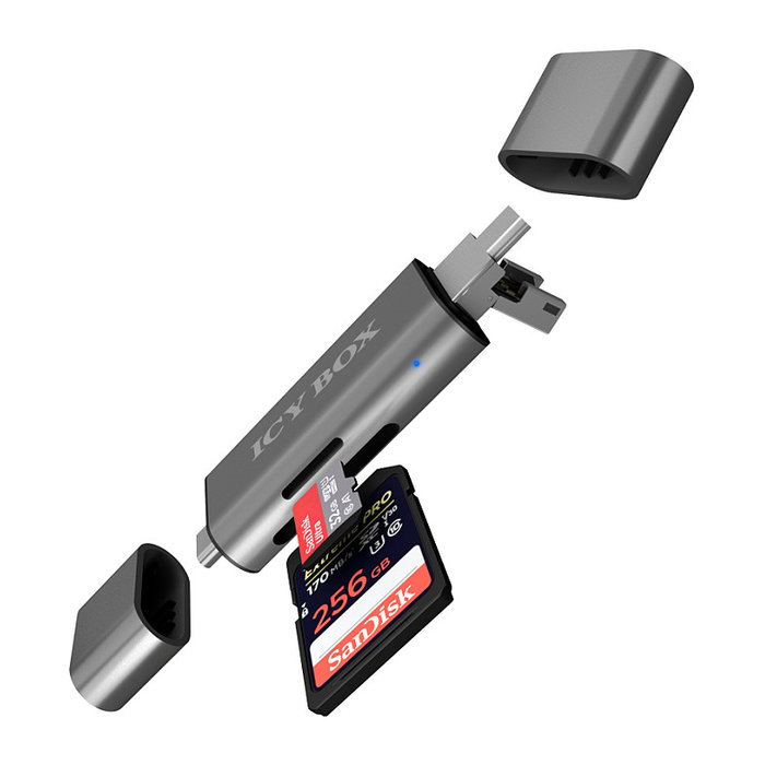 Icy IB-CR200-C Lector de tarjetas SD/microSD USB 2.0 USB-C Icy IB-CR200-C Lector de tarjetas SD/microSD USB 2.0 USB-C