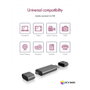 Icy IB-CR200-C Lector de tarjetas SD/microSD USB 2.0 USB-C